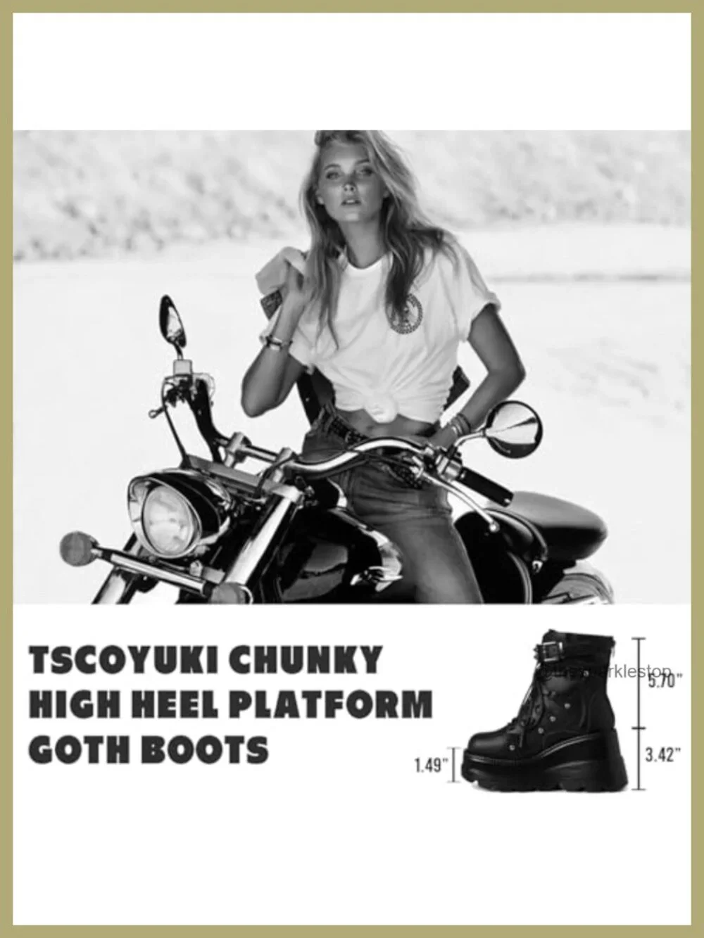 Goth Platform Wedge Booties Chunky Heel Lace Up Vegan PU Leather Ankle Boots